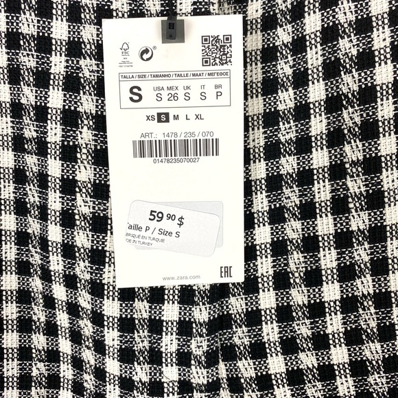 Zara Gingham Tweed Straight leg Pants - Picture 6 of 8